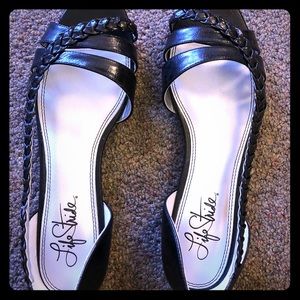 Life Stride Black Braided Flats